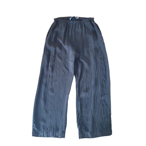 Johnny Was Black Shimmer Wide Leg Pants Sz M | Resort Luxe Boho - Picture 2 of 10